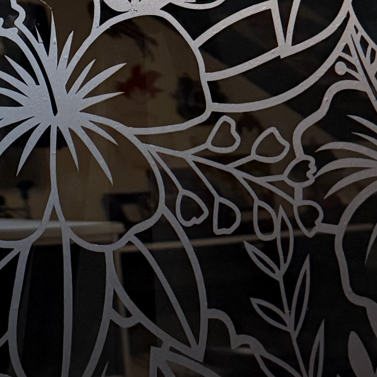 Hibiscus Vinyl Decal: Rear Quarter Window, Car Sticker, Full Coverage