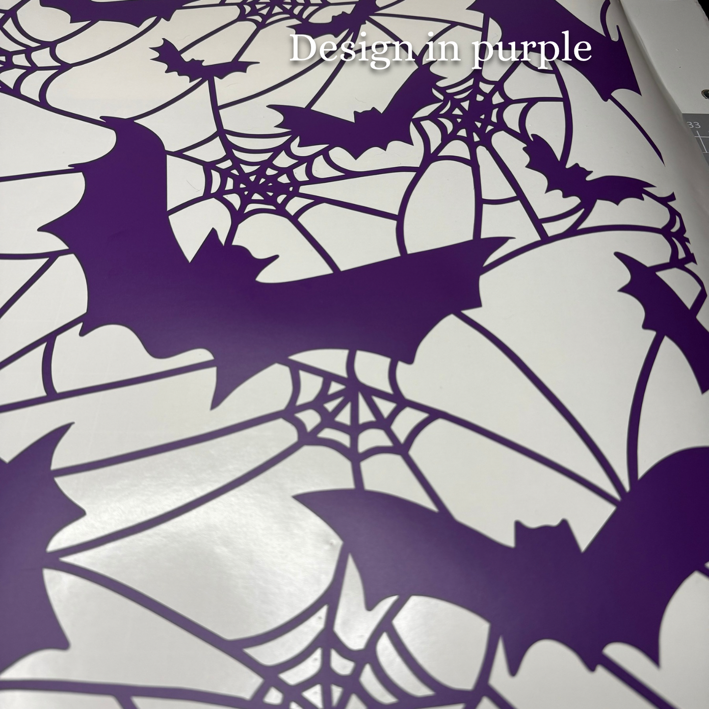 Bats and Spiderwebs Vinyl Decal: Rear Quarter Window, Car Sticker, Full Coverage