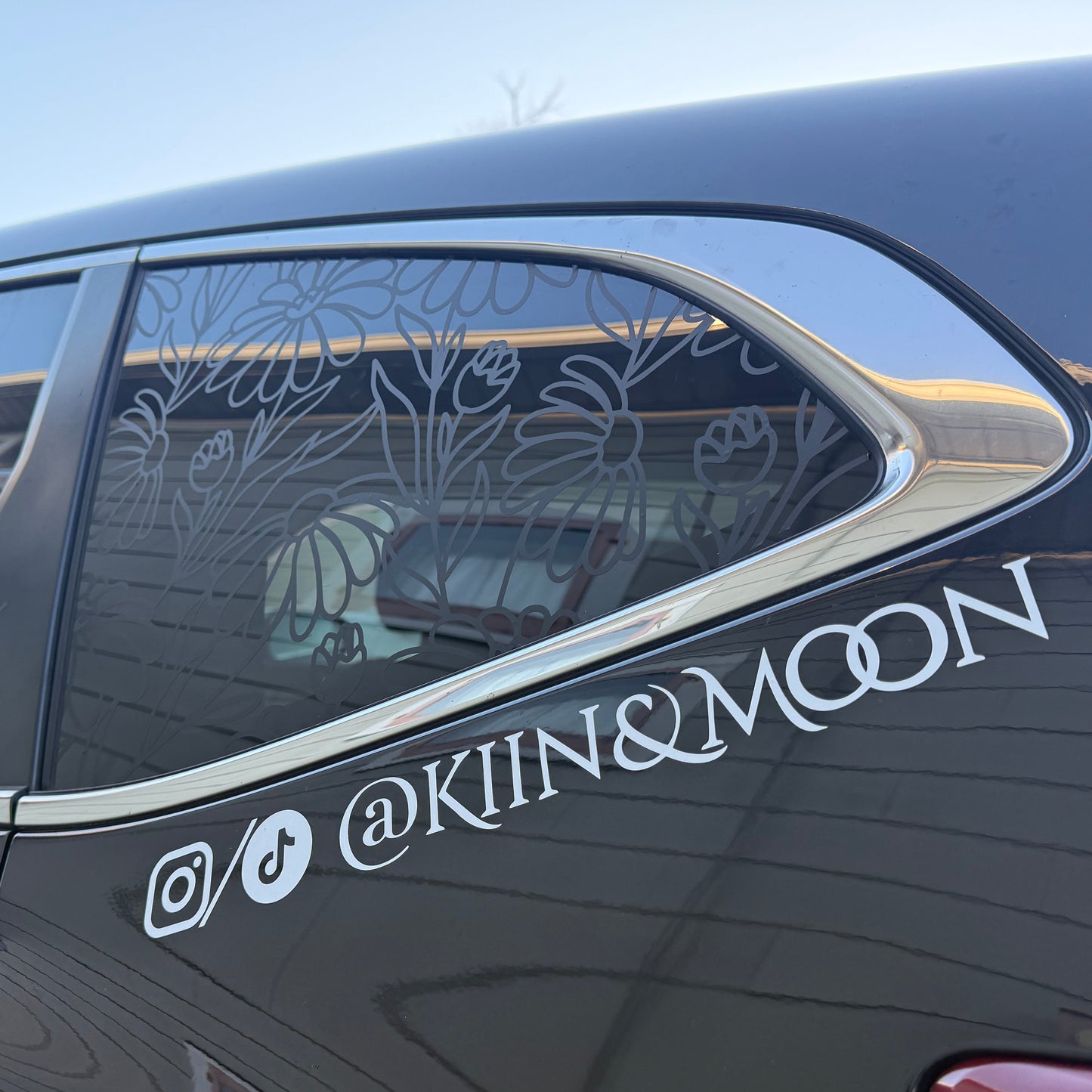 Daisies Vinyl Decal: Rear Quarter Window, Car Sticker, Full Coverage