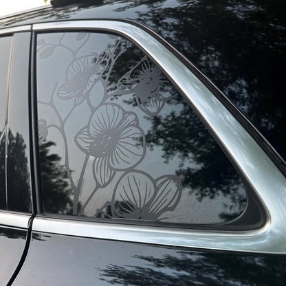 Orchid Flower Vinyl Decal: Rear Quarter Window, Car Sticker, Full Coverage