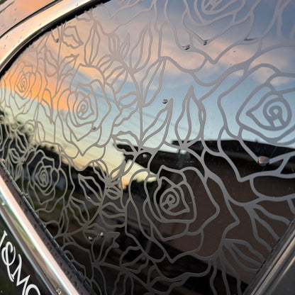 Roses Vinyl Decal: Rear Quarter Window, Car Sticker, Full Coverage