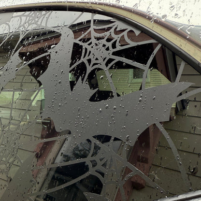 Bats and Spiderwebs Vinyl Decal: Rear Quarter Window, Car Sticker, Full Coverage