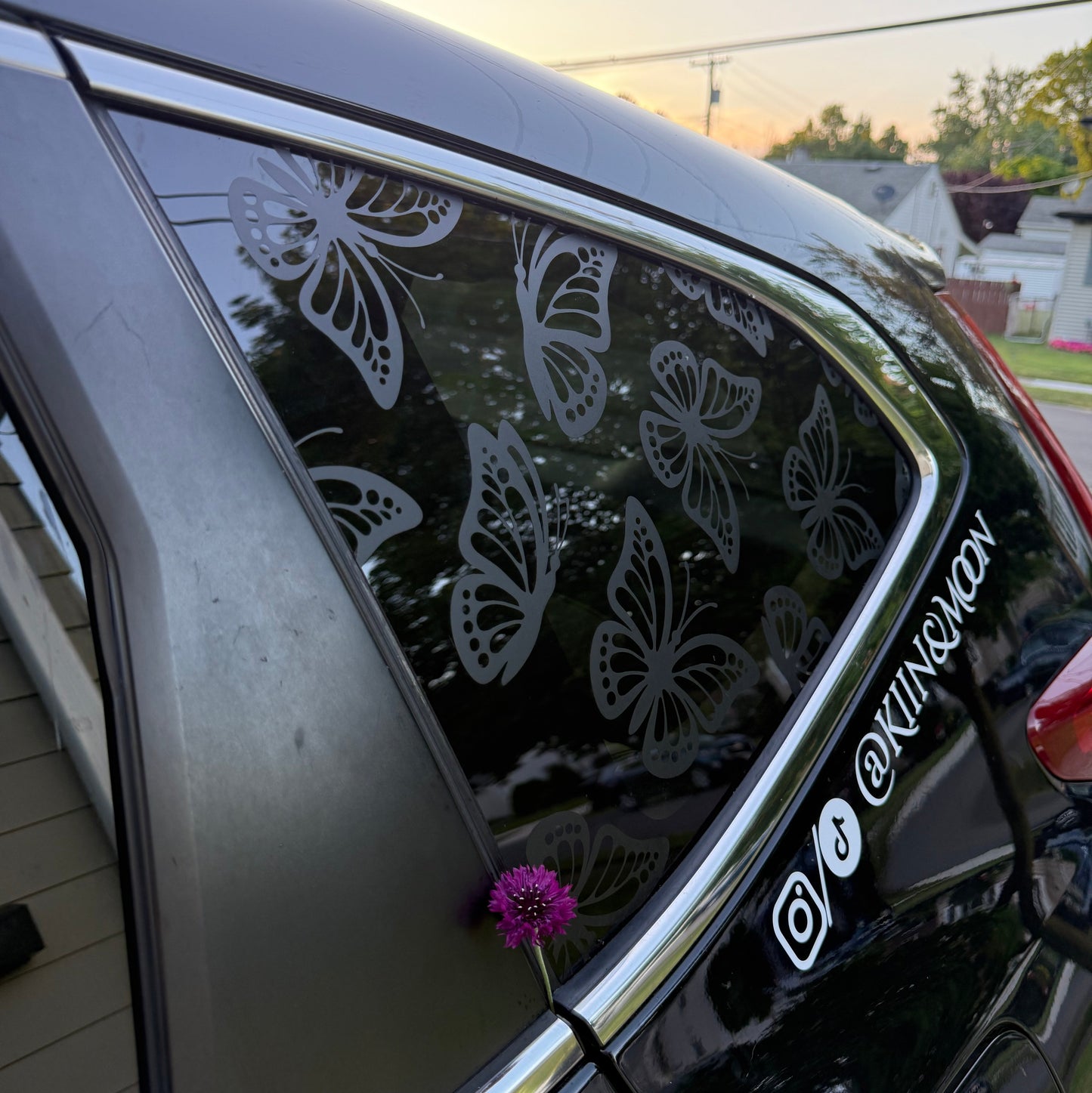 Butterflies Vinyl Decal: Rear Quarter Window, Car Sticker, Full Coverage