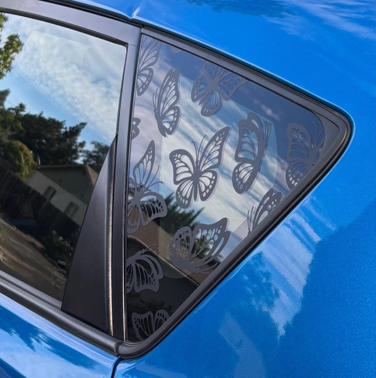 Butterflies Vinyl Decal: Rear Quarter Window, Car Sticker, Full Coverage