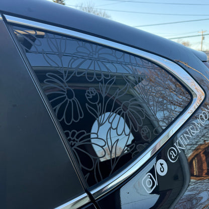 Daisies Vinyl Decal: Rear Quarter Window, Car Sticker, Full Coverage