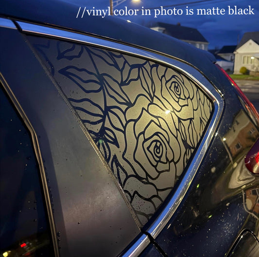 // rose rear quarter window vinyl decal sheet