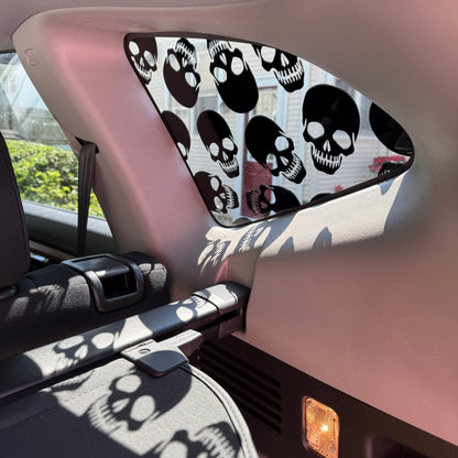 Skulls Vinyl Decal: Rear Quarter Window, Car Sticker, Full Coverage