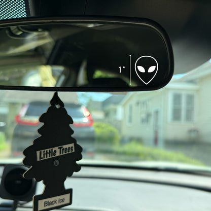 Alien Face Vinyl Decal: Rear View Mirror, Car Sticker