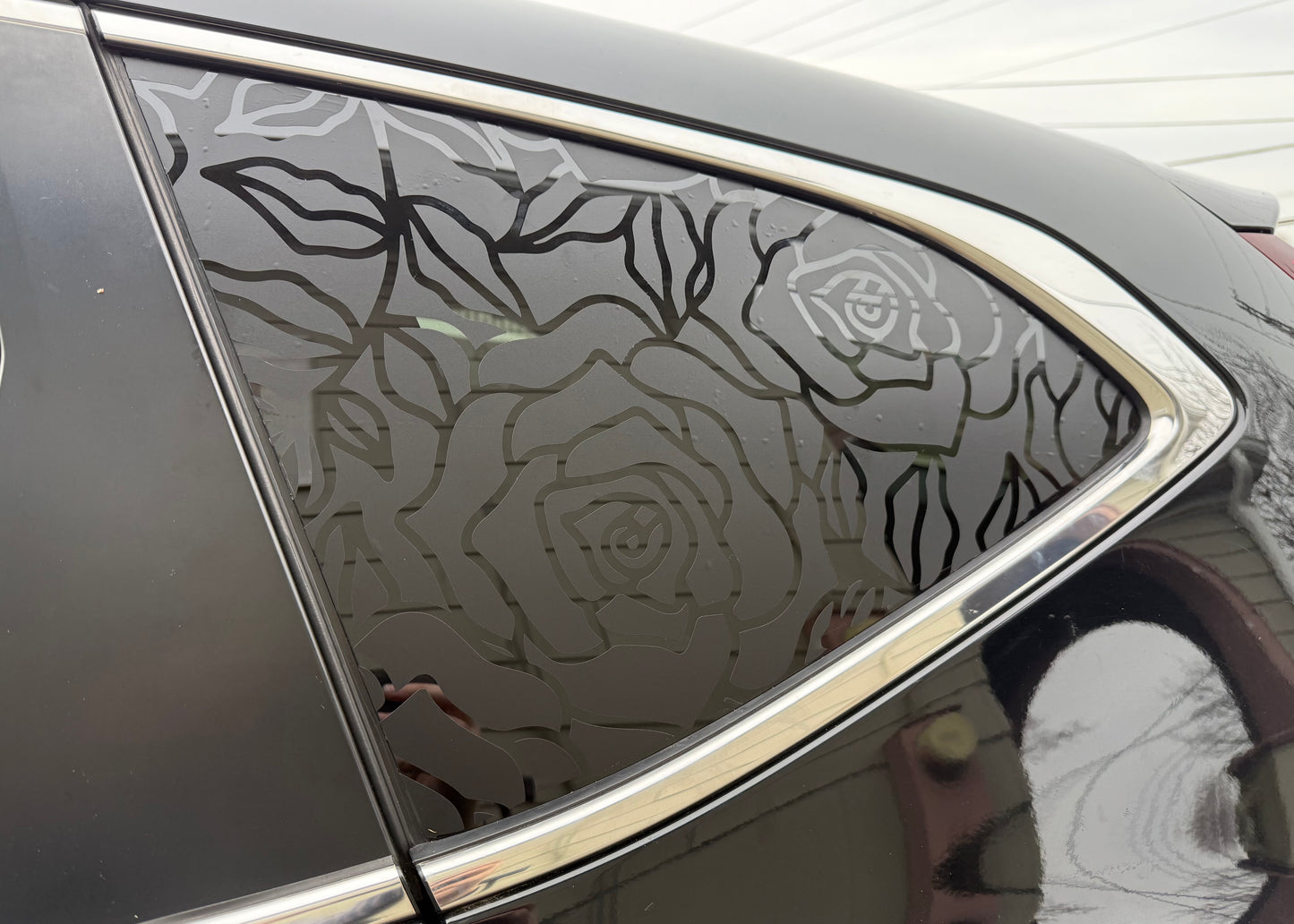 // rose rear quarter window vinyl decal sheet