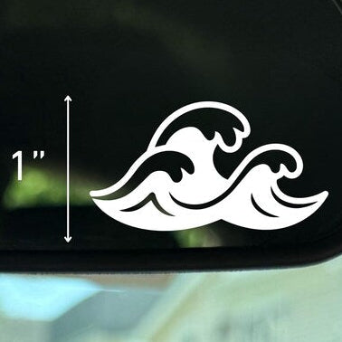 Beach Waves Vinyl Decal: Rear View Mirror, Car Sticker