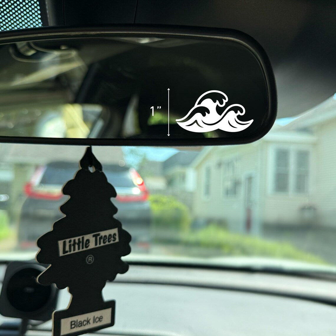 Beach Waves Vinyl Decal: Rear View Mirror, Car Sticker