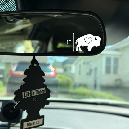 Buffalo Heart Vinyl Decal: Rear View Mirror, Car Sticker
