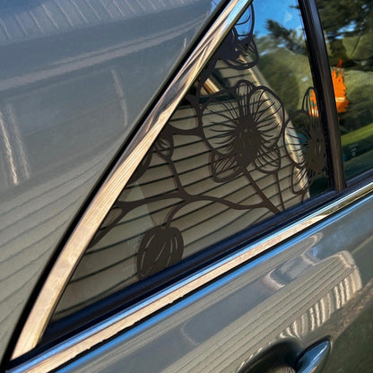 Orchid Flower Vinyl Decal: Rear Quarter Window, Car Sticker, Full Coverage