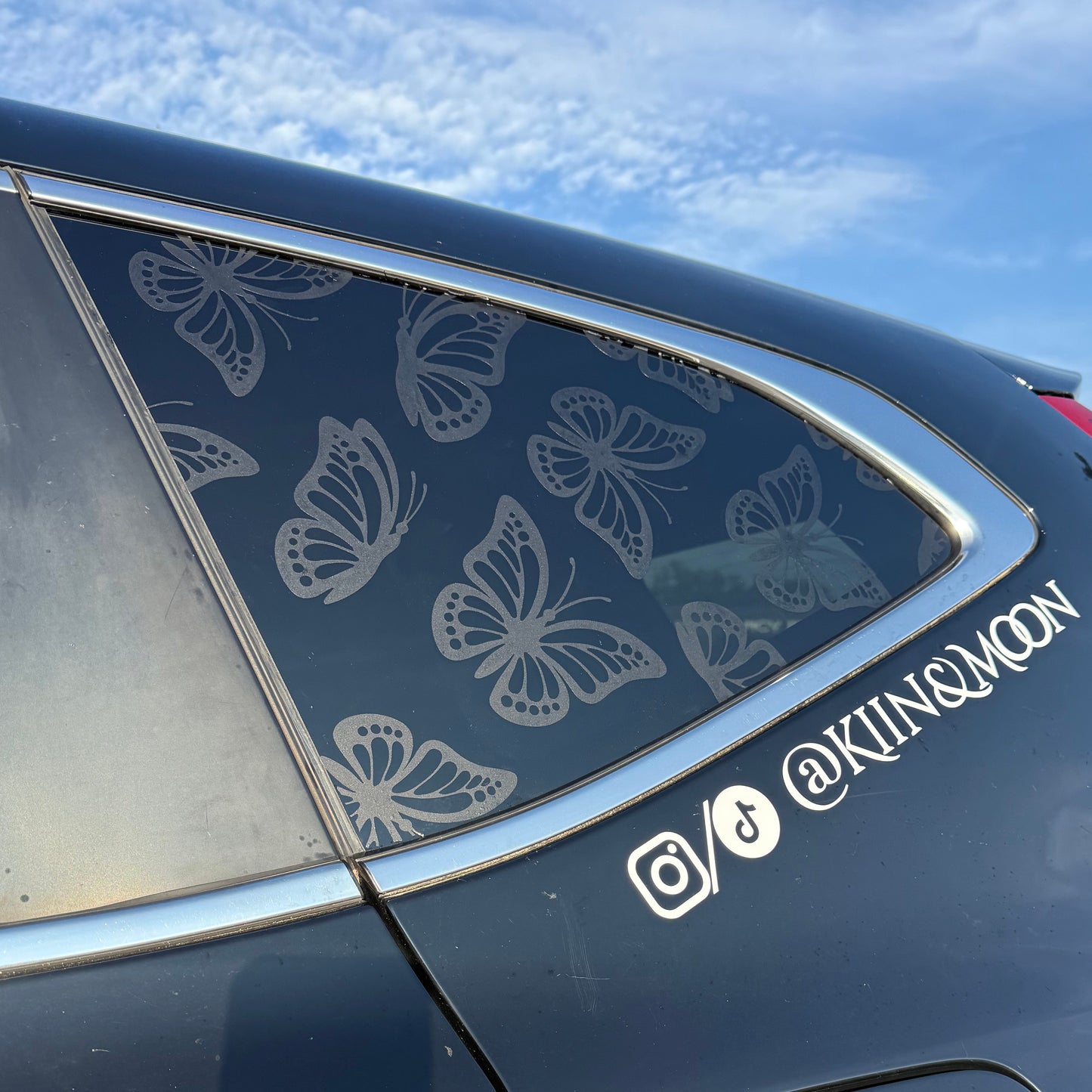 Butterflies Vinyl Decal: Rear Quarter Window, Car Sticker, Full Coverage