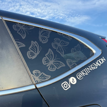 Butterflies Vinyl Decal: Rear Quarter Window, Car Sticker, Full Coverage