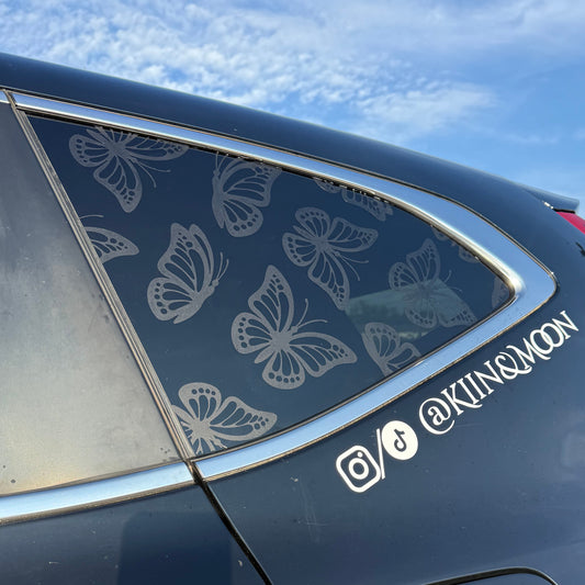 Butterflies Vinyl Decal: Rear Quarter Window, Car Sticker, Full Coverage