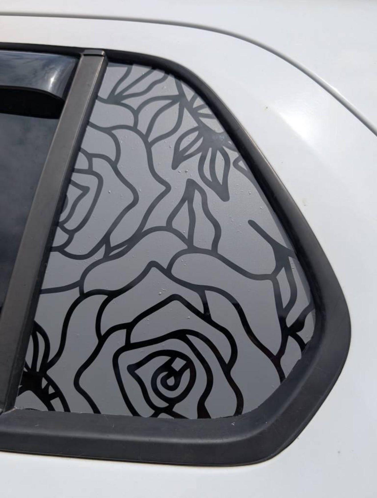 // rose rear quarter window vinyl decal sheet