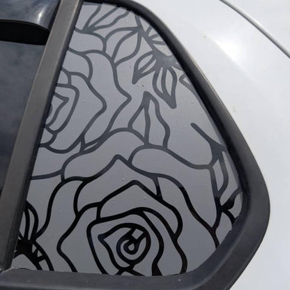 Roses Vinyl Decal: Rear Quarter Window, Car Sticker, Full Coverage