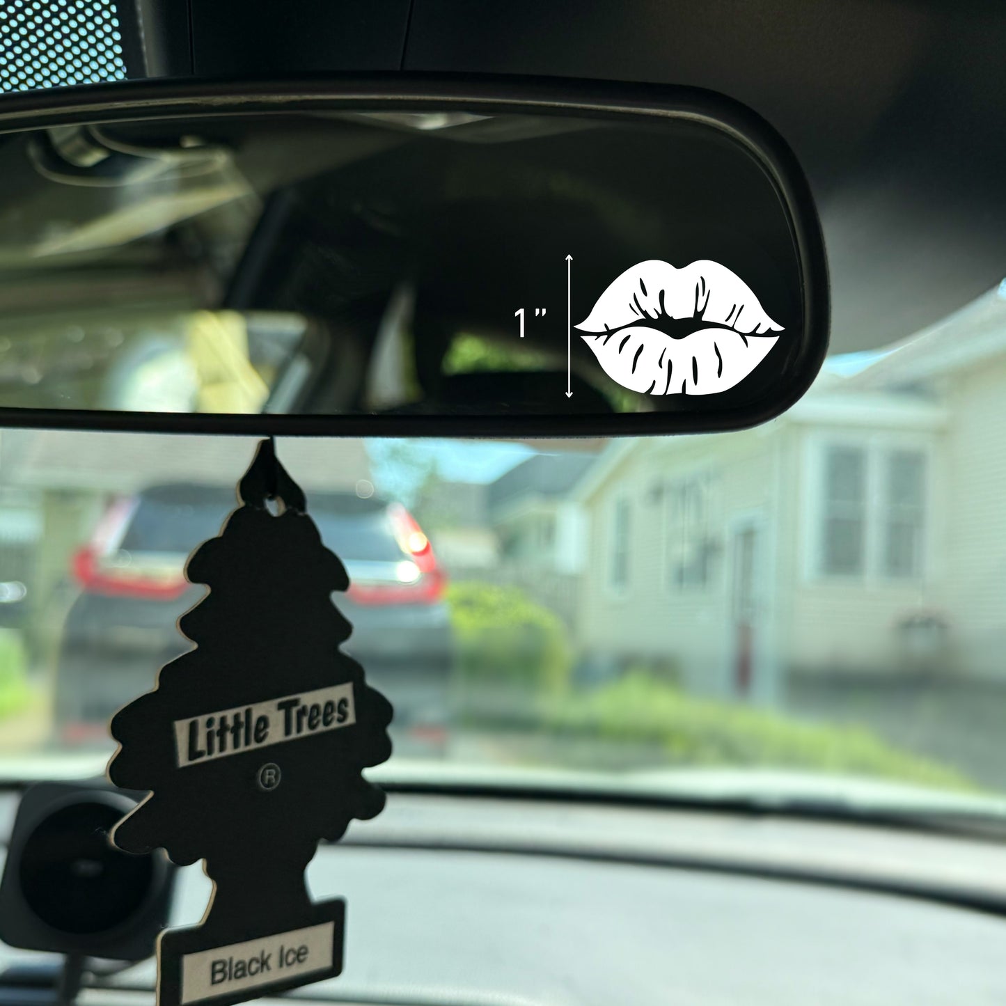 Kissing Lips Vinyl Decal: Rear View Mirror, Car Sticker