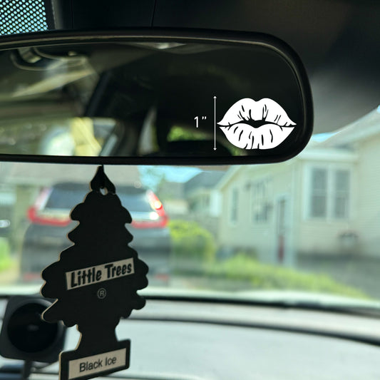 Kissing Lips Vinyl Decal: Rear View Mirror, Car Sticker