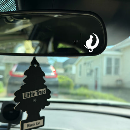 Moon Cat Vinyl Decal: Rear View Mirror, Car Sticker