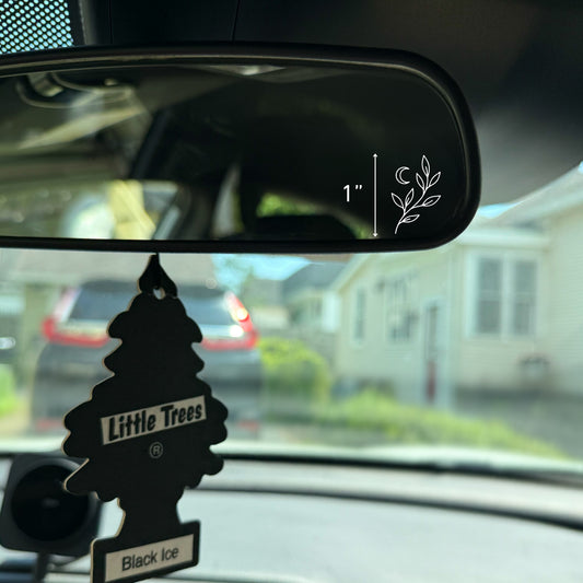 Moon Foliage Vinyl Decal: Rear View Mirror, Car Sticker