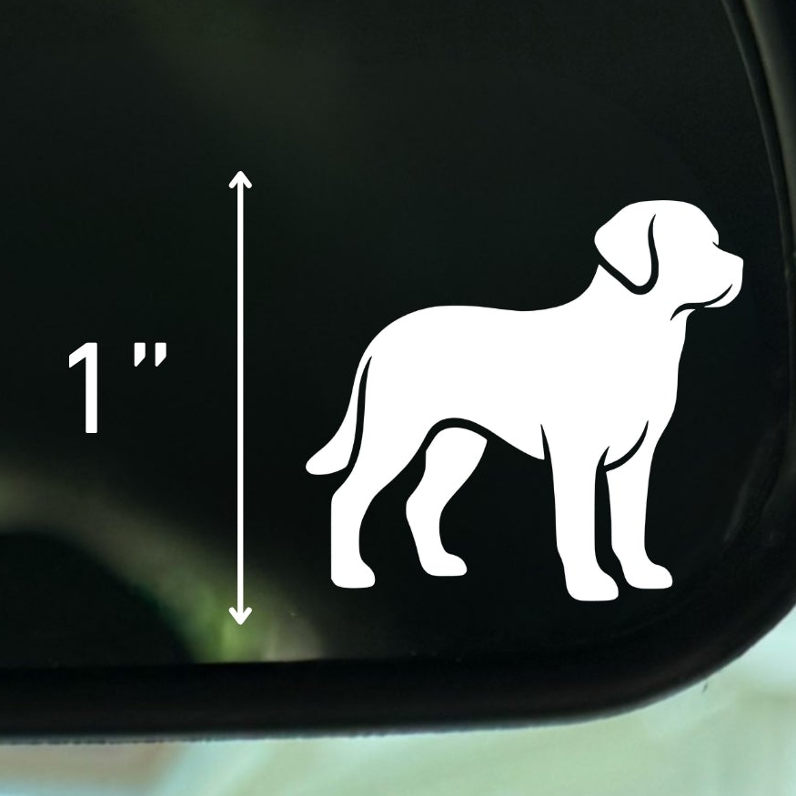 Standing Labrador Vinyl Decal: Rear View Mirror, Car Sticker