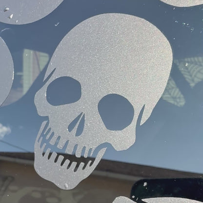 Skulls Vinyl Decal: Rear Quarter Window, Car Sticker, Full Coverage