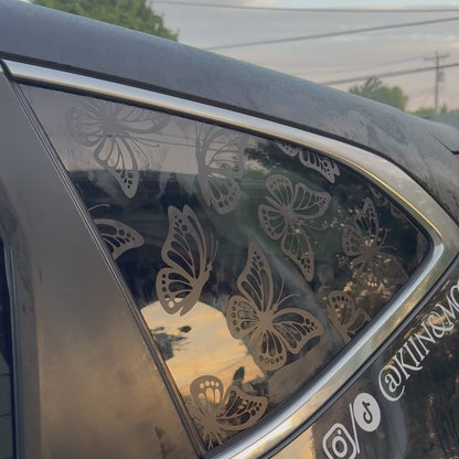 Butterflies Vinyl Decal: Rear Quarter Window, Car Sticker, Full Coverage