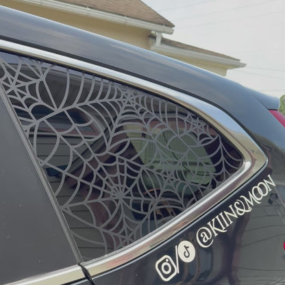 Spiderwebs Vinyl Decal: Rear Quarter Window, Car Sticker, Full Coverage
