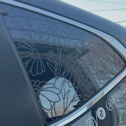 Daisies Vinyl Decal: Rear Quarter Window, Car Sticker, Full Coverage